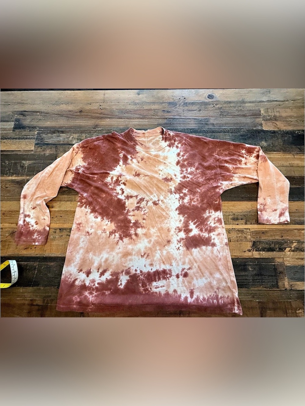 Free People We The Free Tie Dye Tee Burgundy  Size Medium 100% Cotton - Picture 2 of 6